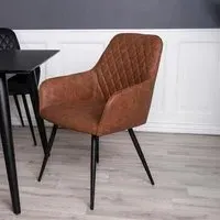 Harbo Dining Chair - Brown, Faux Leather