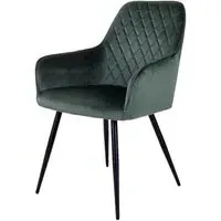 Harbo Dining Chair - Green, Velvet