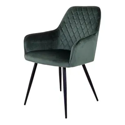Harbo Dining Chair - Green, Velvet