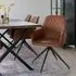 Harbo Swivel Dining Chair - Brown, Faux Leather