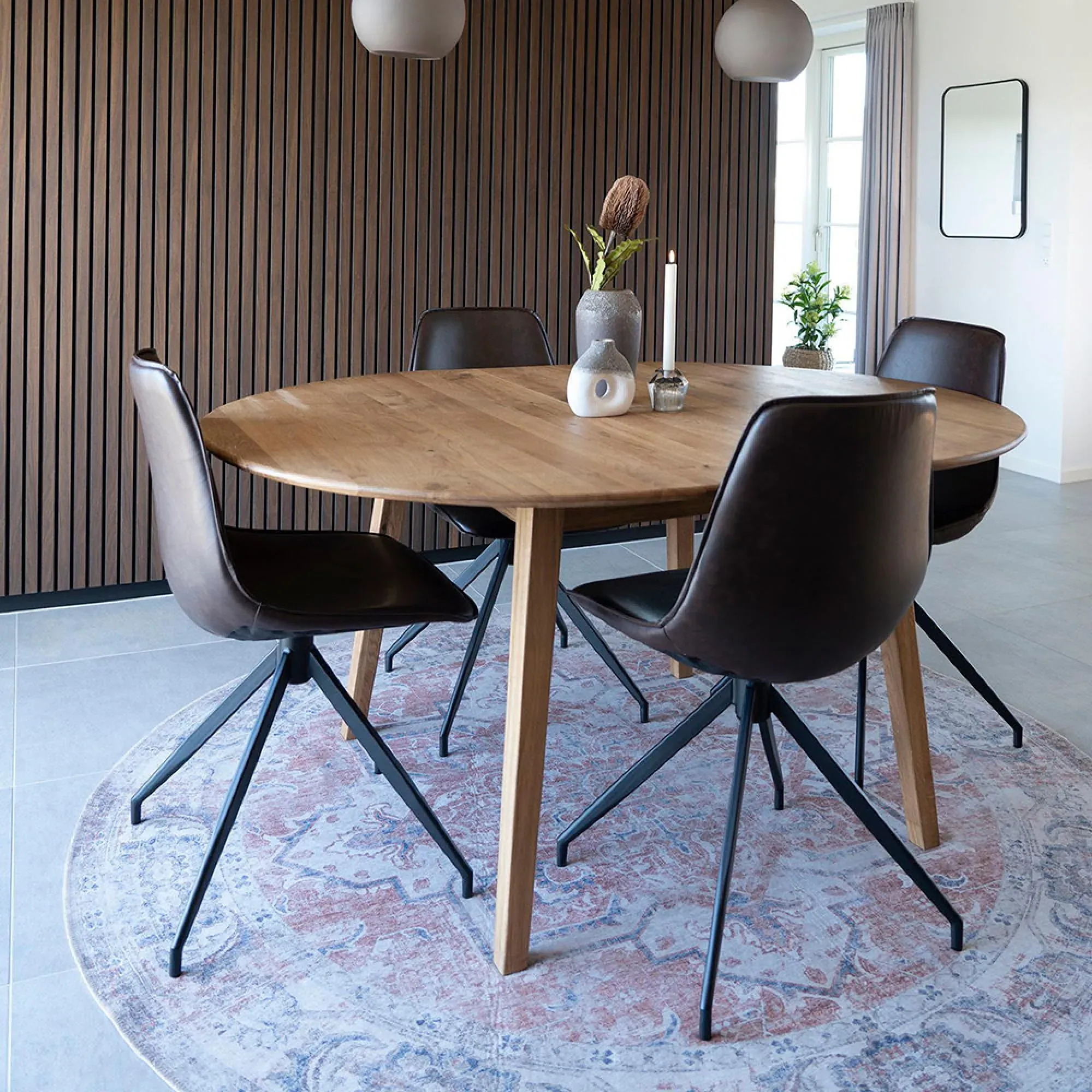 Havana Round Rug - Orange and Blue