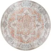 Havana Round Rug - Orange and Blue