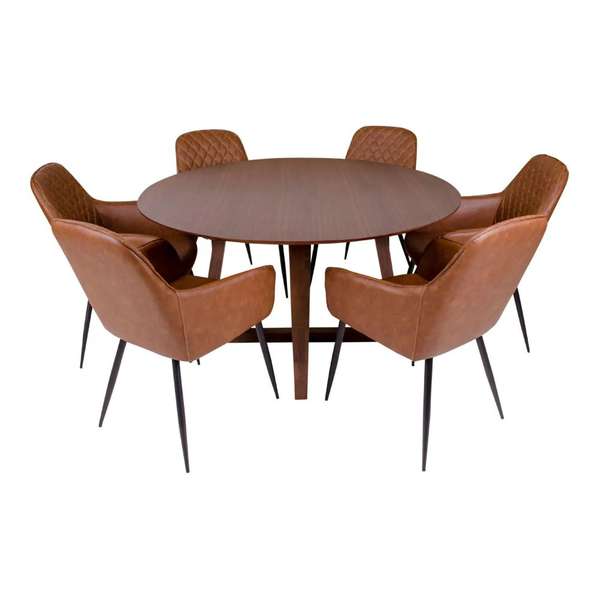 Hellerup 4-Seater Round Pedestal Dining Table - Walnut