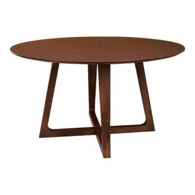 Hellerup 4-Seater Round Pedestal Dining Table - Walnut