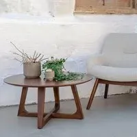 Hellerup Round Coffee Table - Brown, Walnut