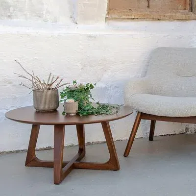 Hellerup Round Coffee Table - Brown, Walnut image