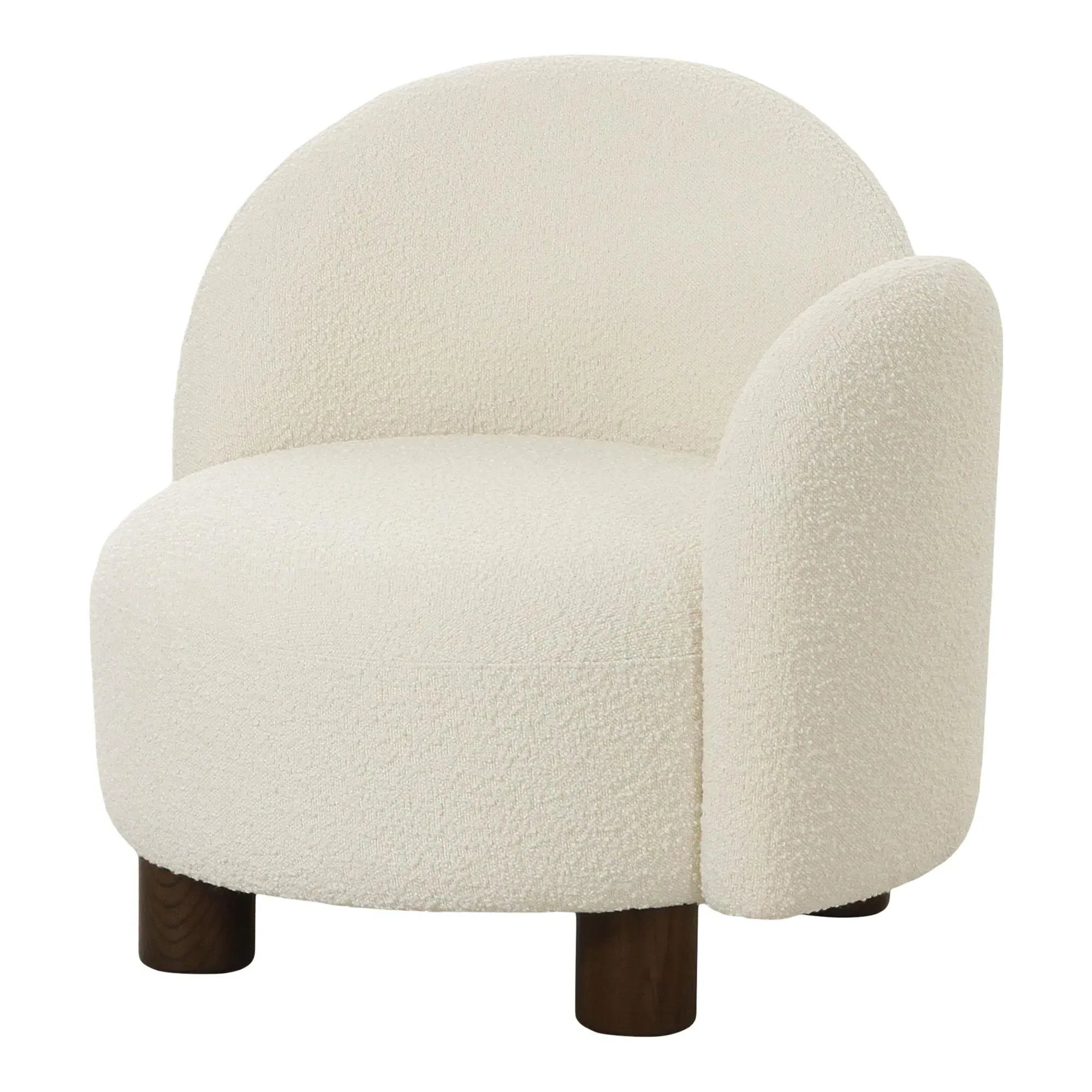 Honolulu LHF Lounge Chair - White, Boucle Fabric