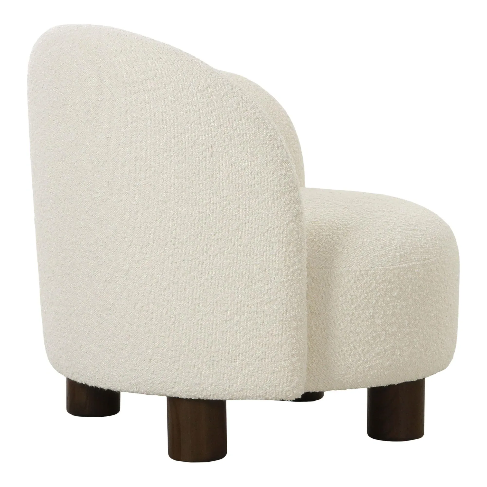 Honolulu LHF Lounge Chair - White, Boucle Fabric