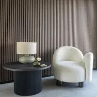 Honolulu LHF Lounge Chair - White, Boucle Fabric