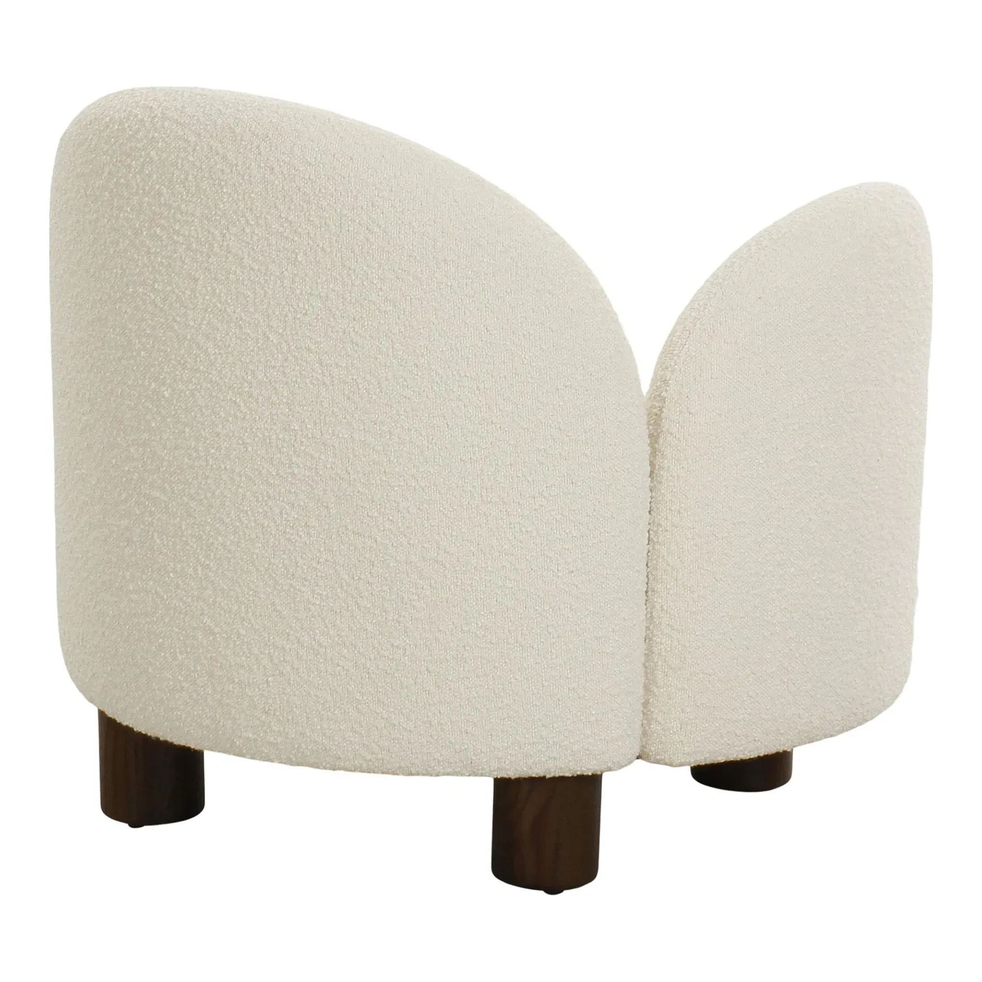 Honolulu RHF Lounge Chair - White, Boucle Fabric