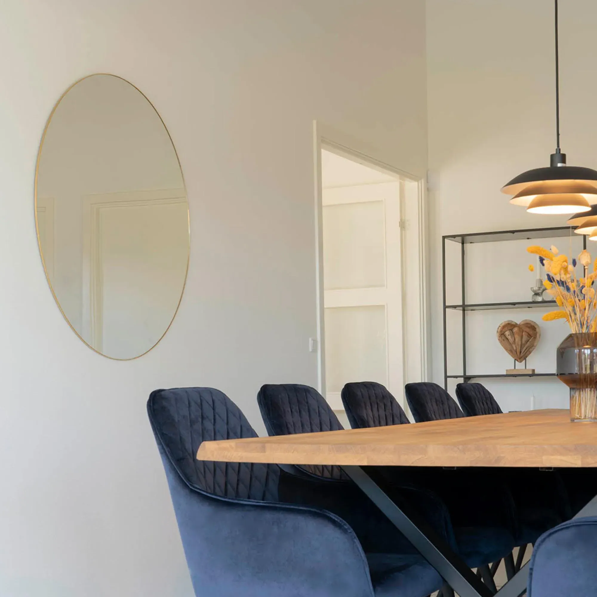 Jersey Round Wall Mirror - Brass