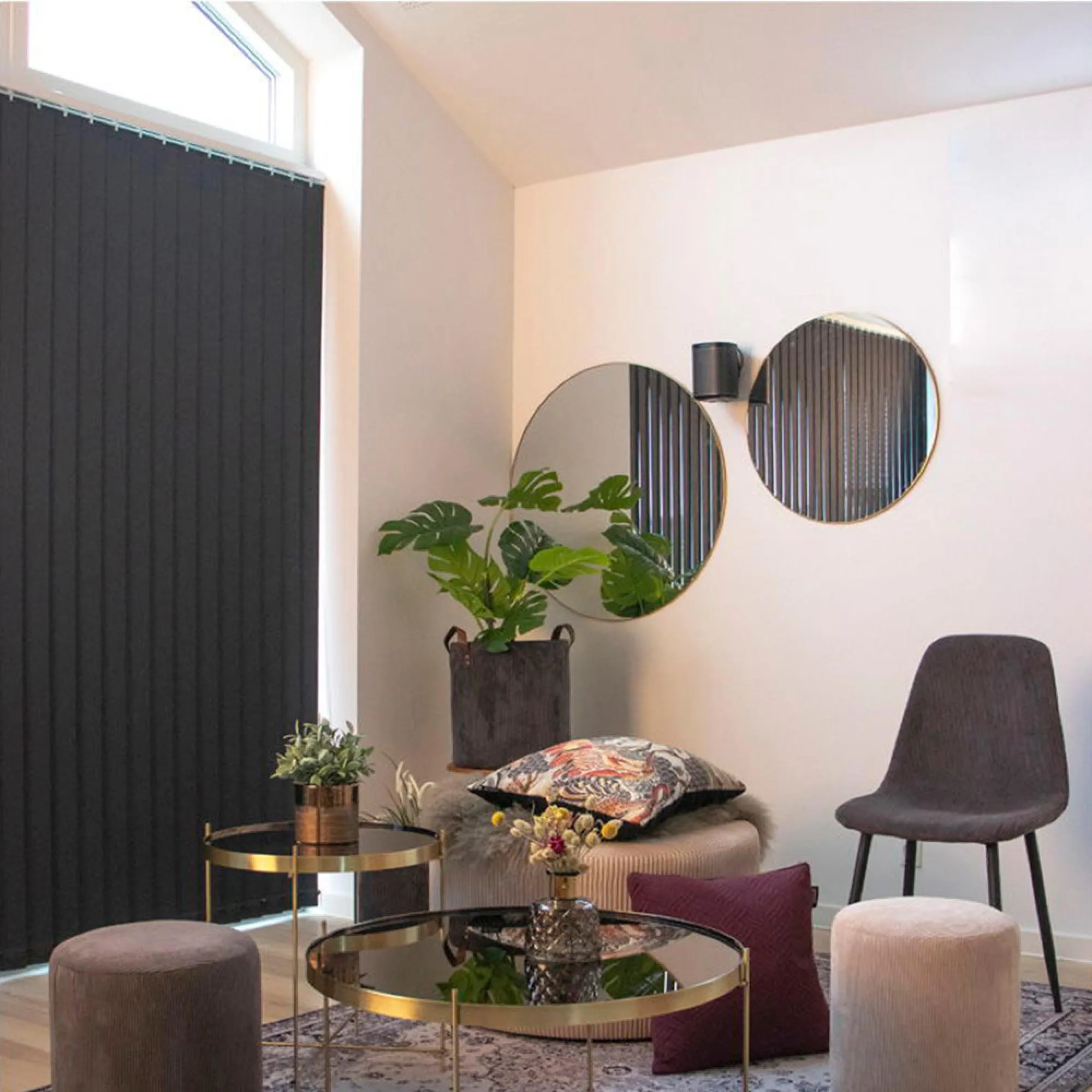 Jersey Round Wall Mirror - Brass