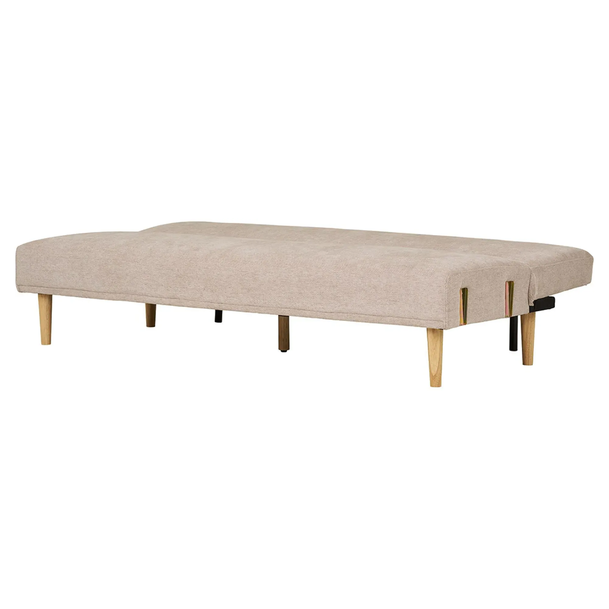 Kells Click Clack Sofa Bed with Natural Legs - Sand, Fabric