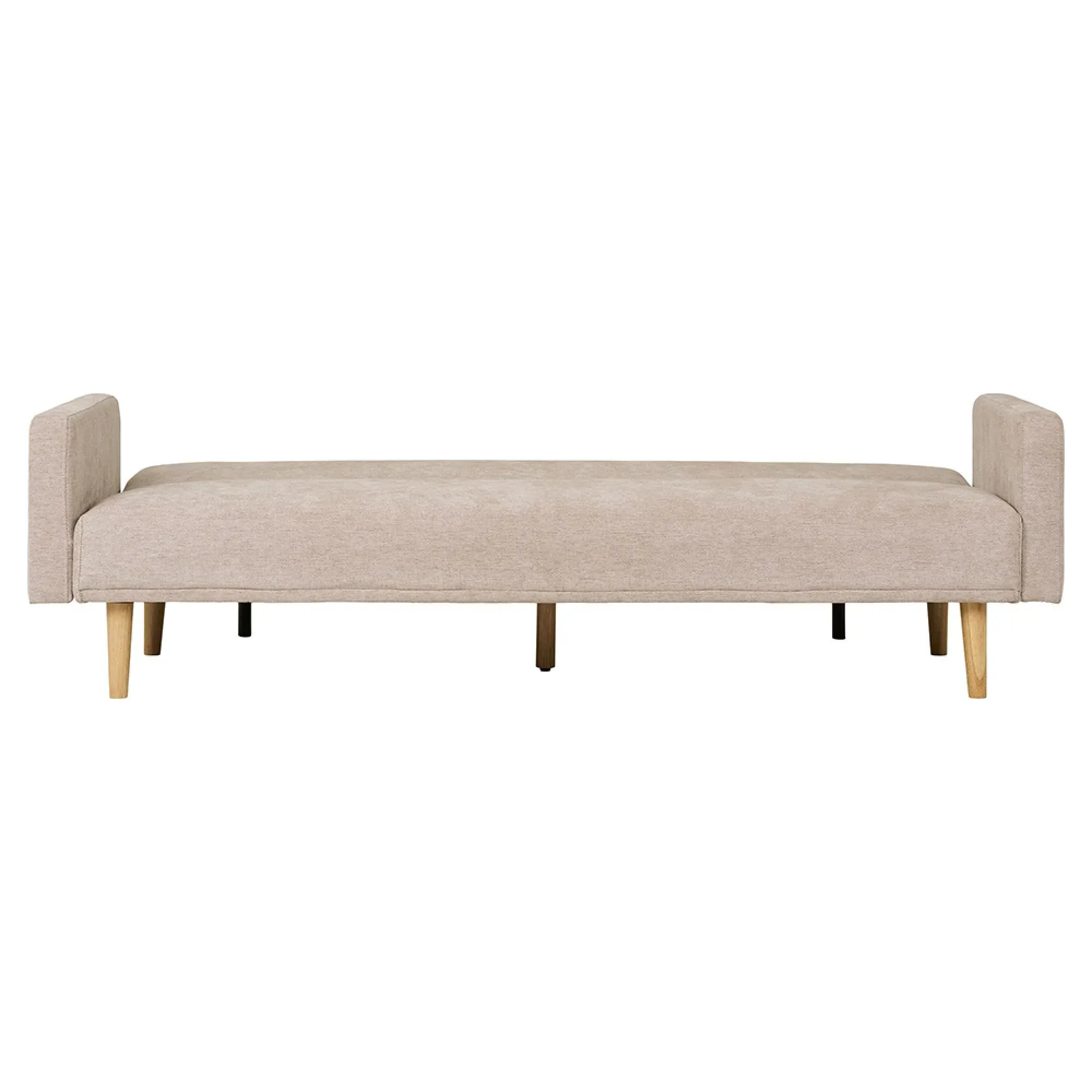 Kells Click Clack Sofa Bed with Natural Legs - Sand, Fabric