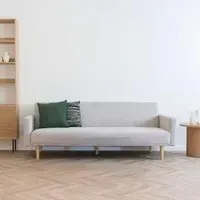 Kells Click Clack Sofa Bed with Natural Legs - Sand, Fabric