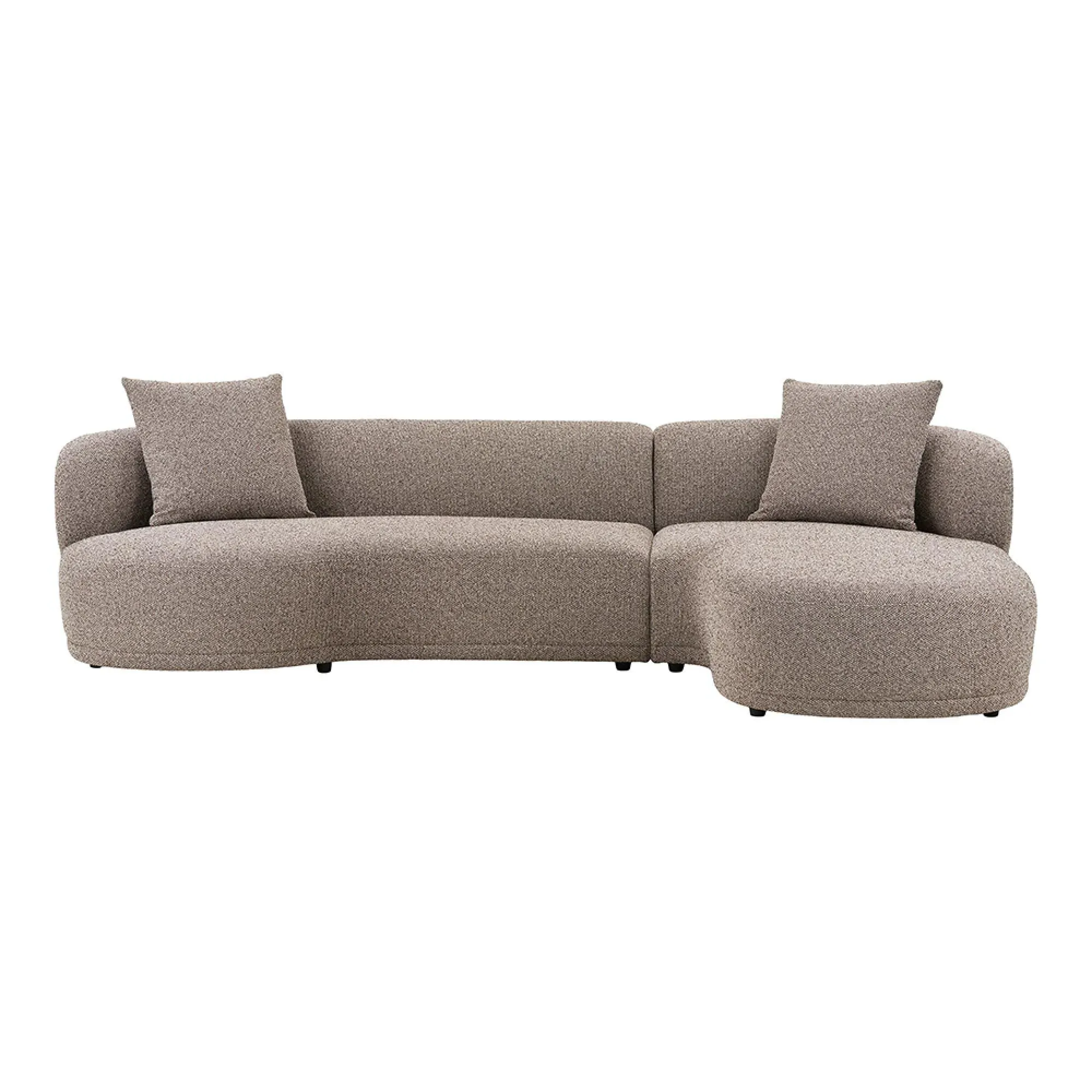 Kingston LHF Lounge Sofa - Brown, Fabric