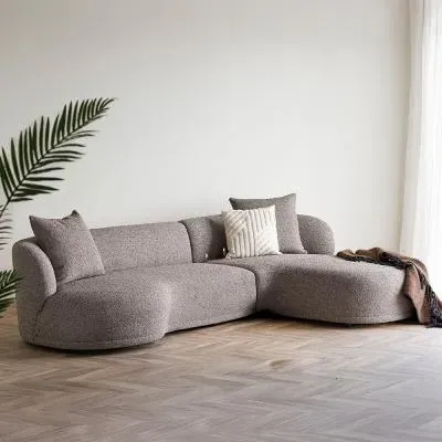 Kingston LHF Lounge Sofa - Brown, Fabric