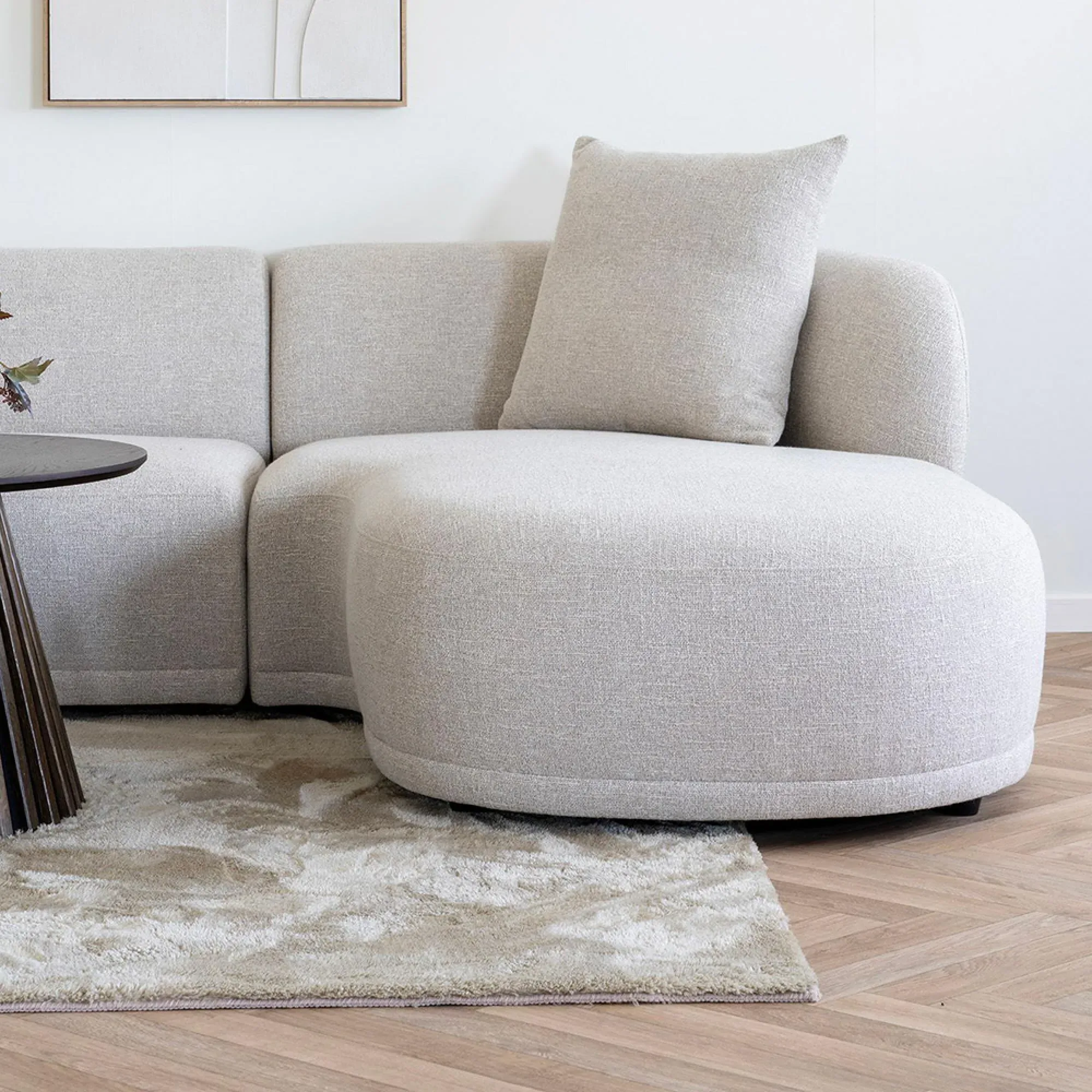 Kingston LHF Lounge Sofa - Natural, Fabric