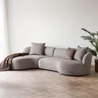Kingston RHF Lounge Sofa - Brown, Fabric