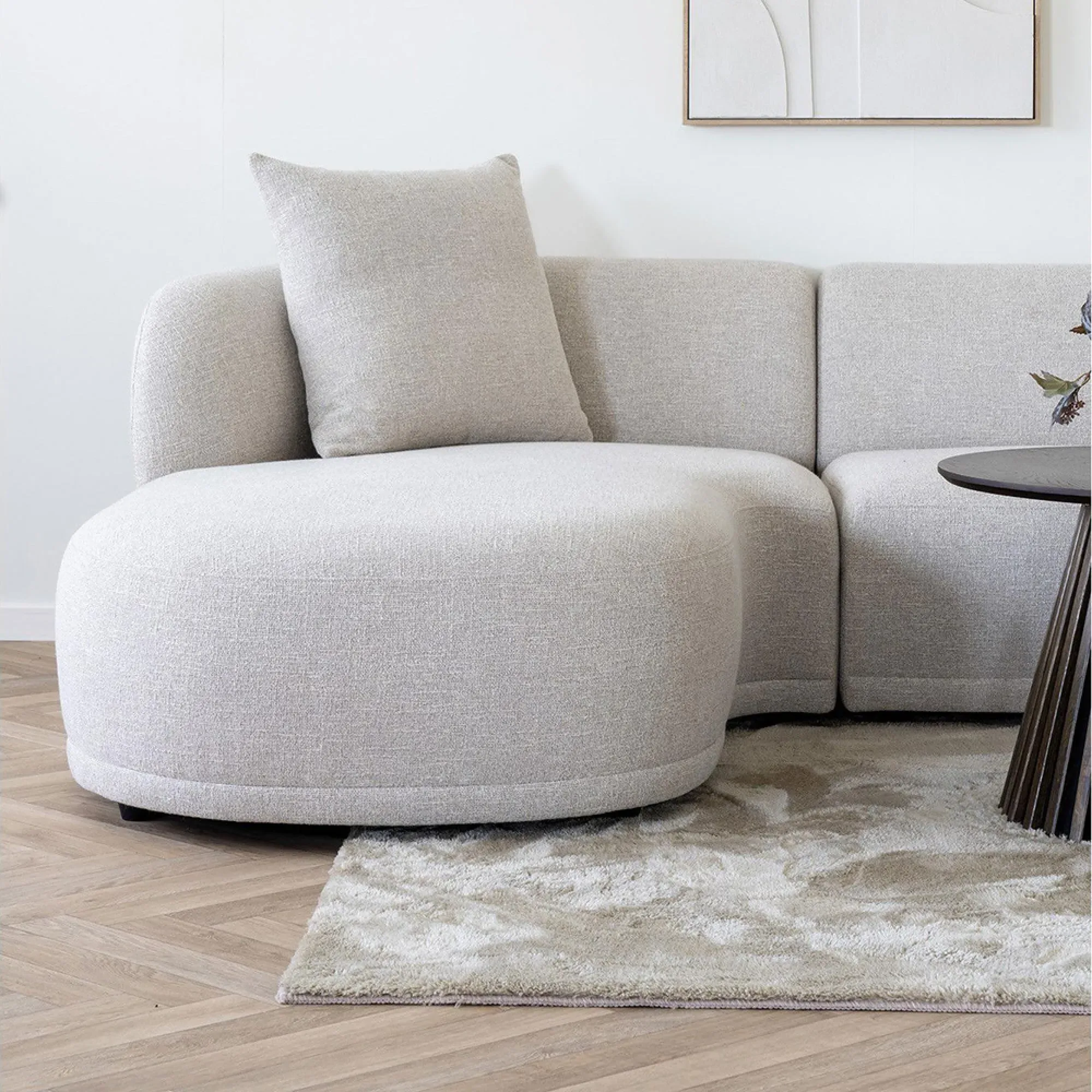 Kingston RHF Lounge Sofa - Natural, Fabric