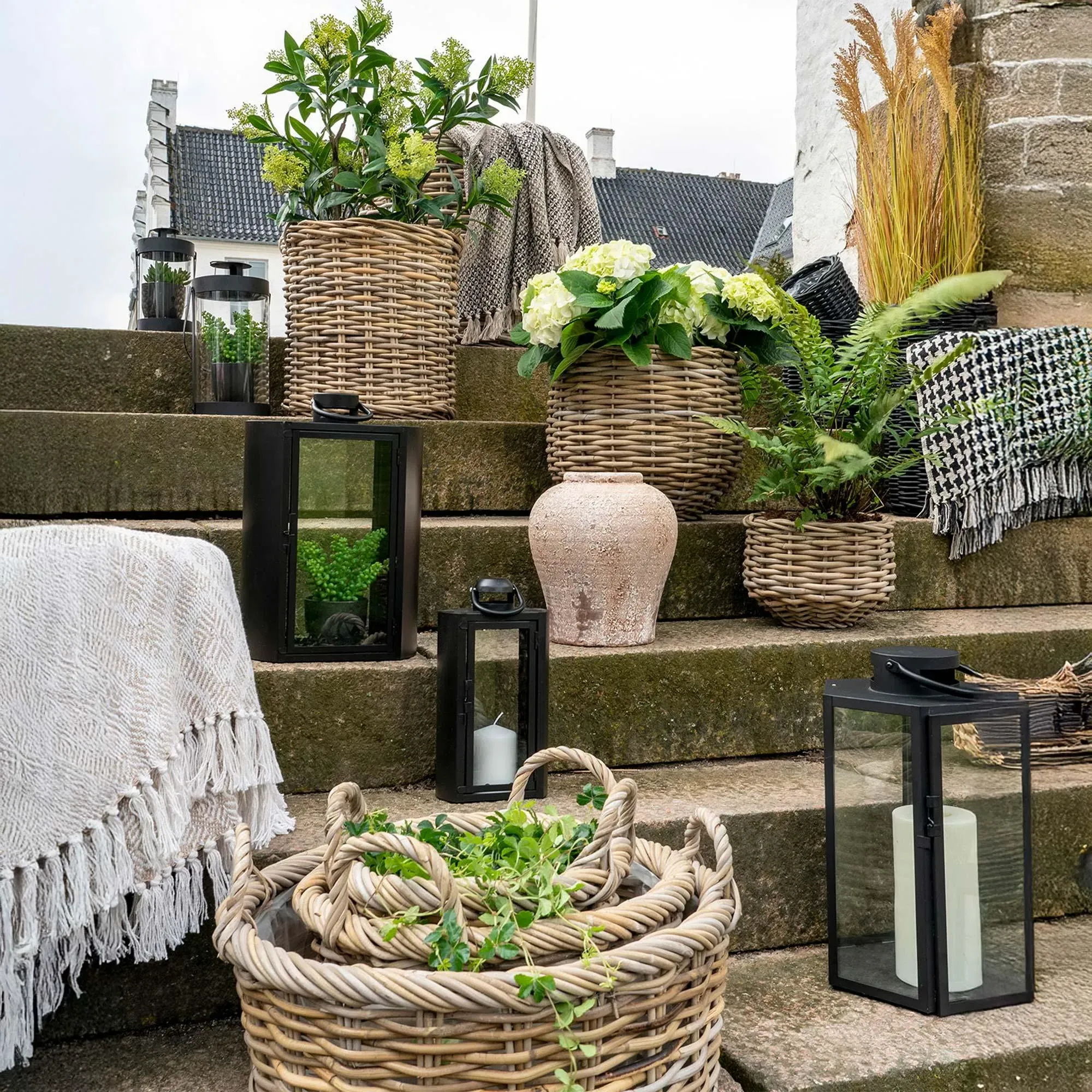 Kuta Kubu Rattan Basket Set of 3 - Brown