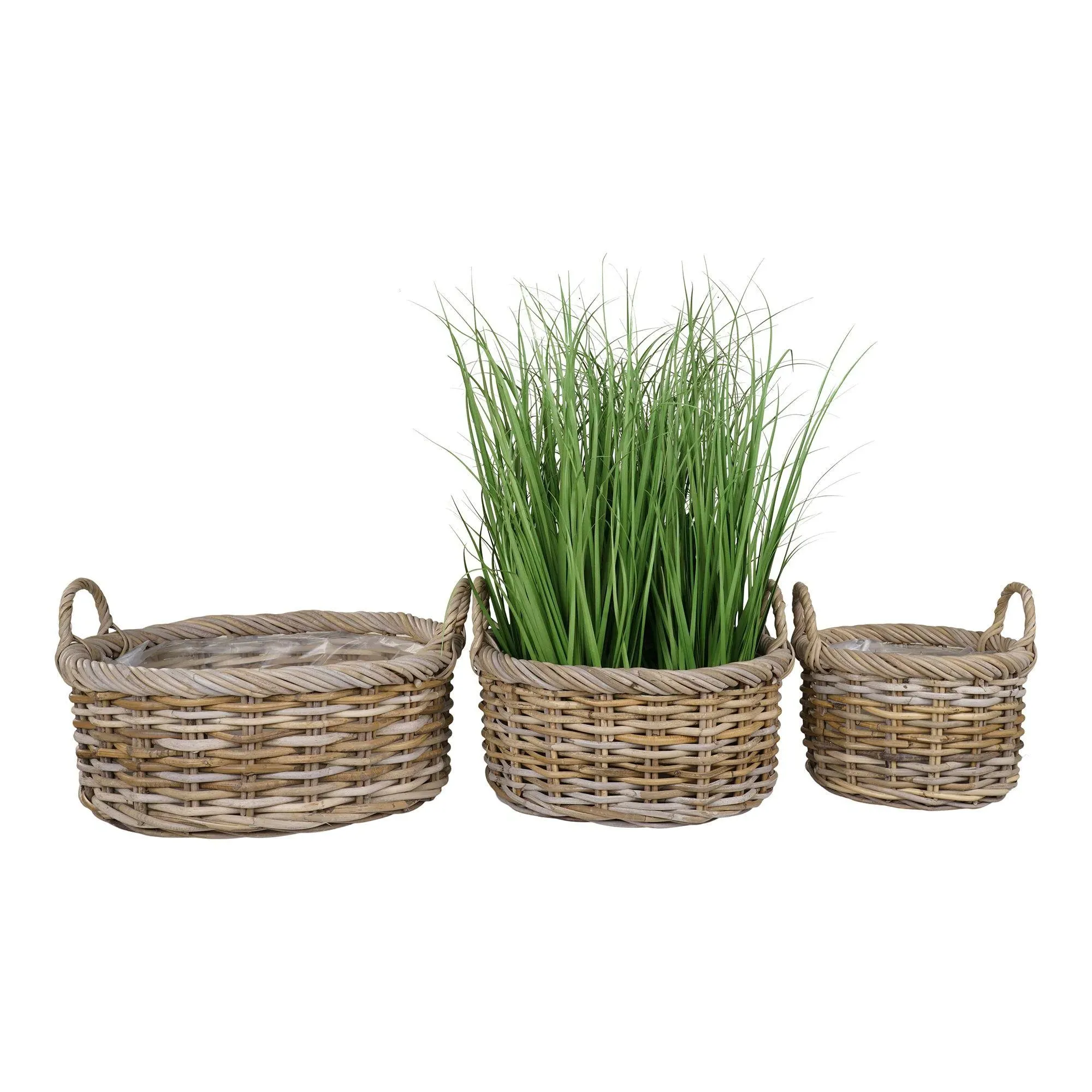 Kuta Kubu Rattan Basket Set of 3 - Brown