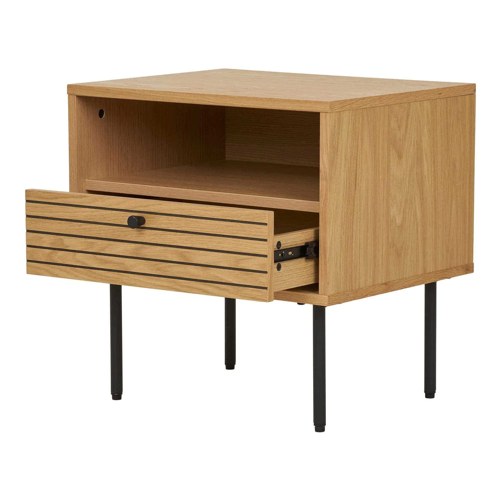 Kyoto 1 Drawer Side Table - Natural, Oak