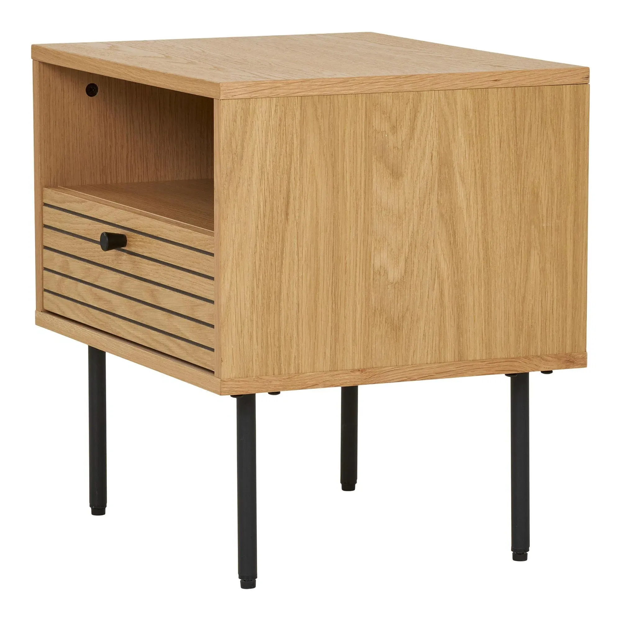 Kyoto 1 Drawer Side Table - Natural, Oak