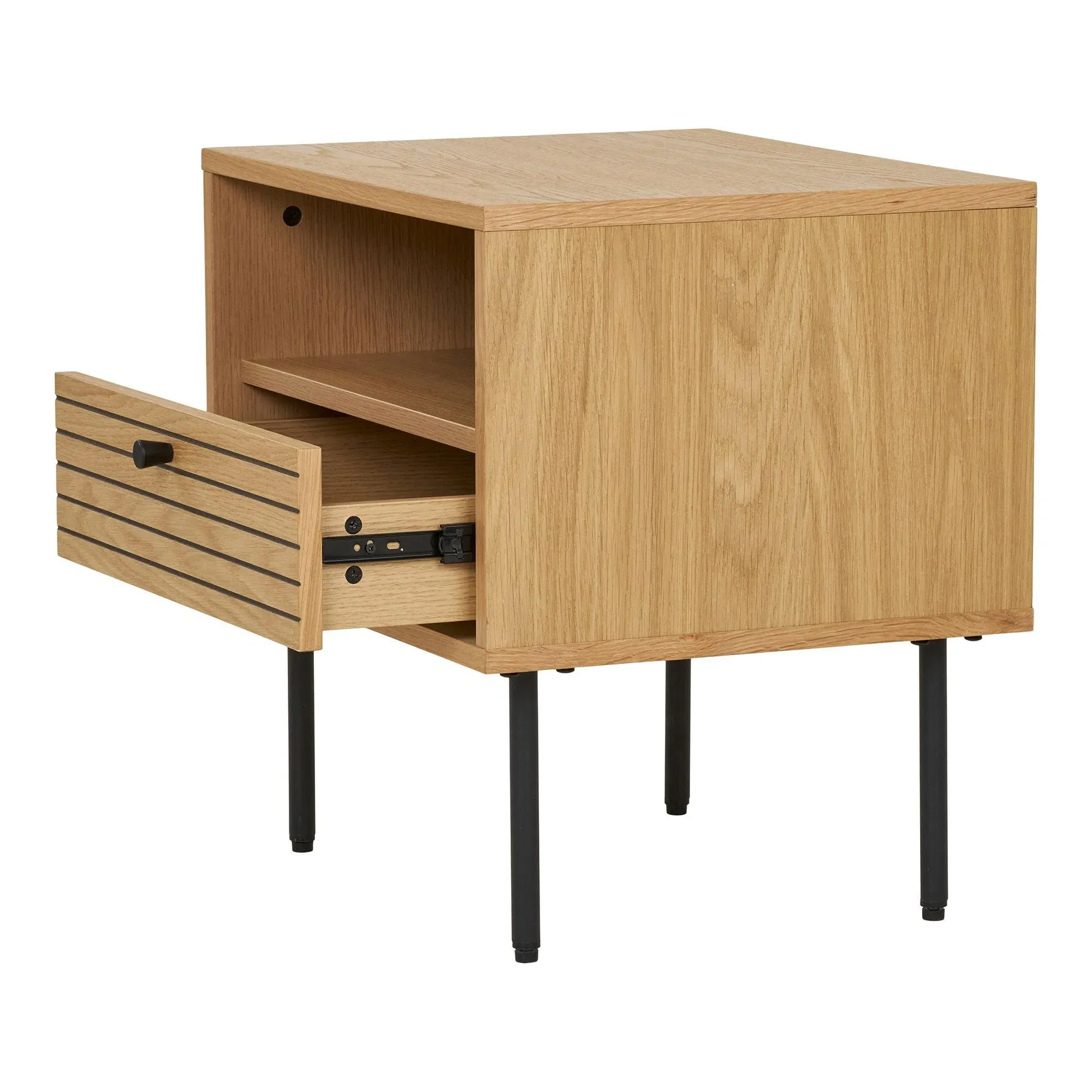 Kyoto 1 Drawer Side Table - Natural, Oak