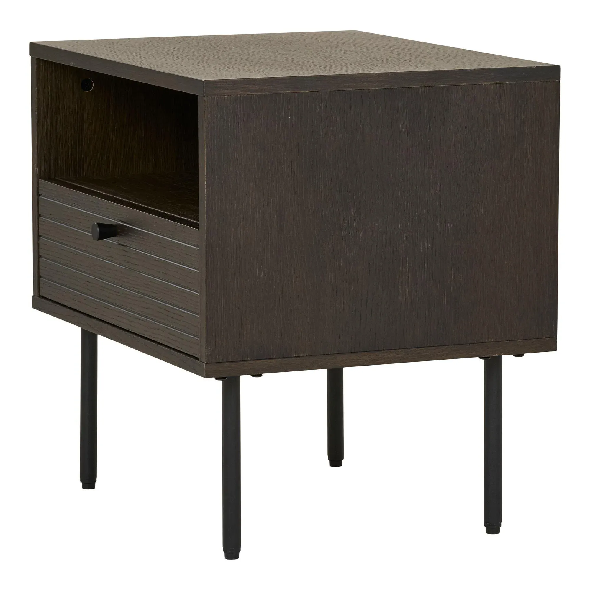 Kyoto 1 Drawer Side Table - Smoked, Oak