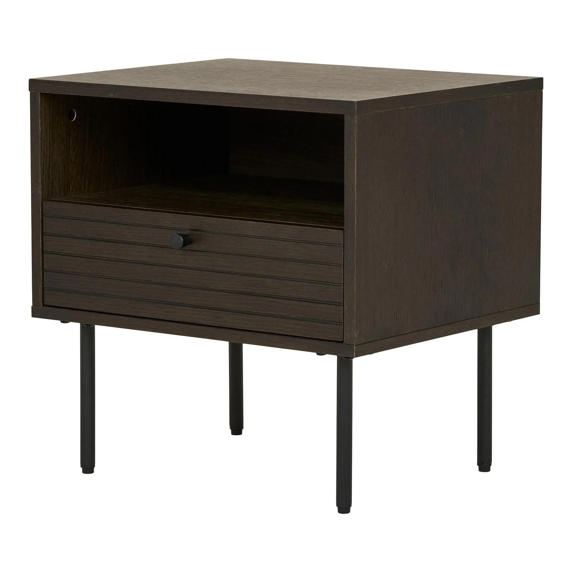 Kyoto 1 Drawer Side Table - Smoked, Oak