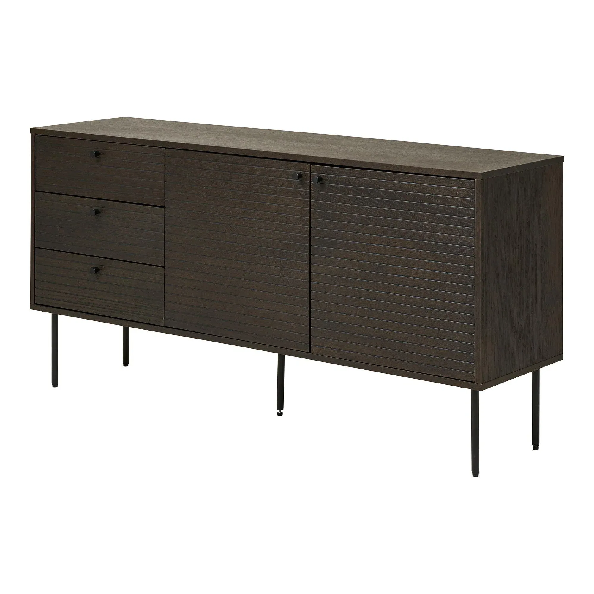 Kyoto 2 Door 3 Drawer Medium Sideboard - Smoked, Oak