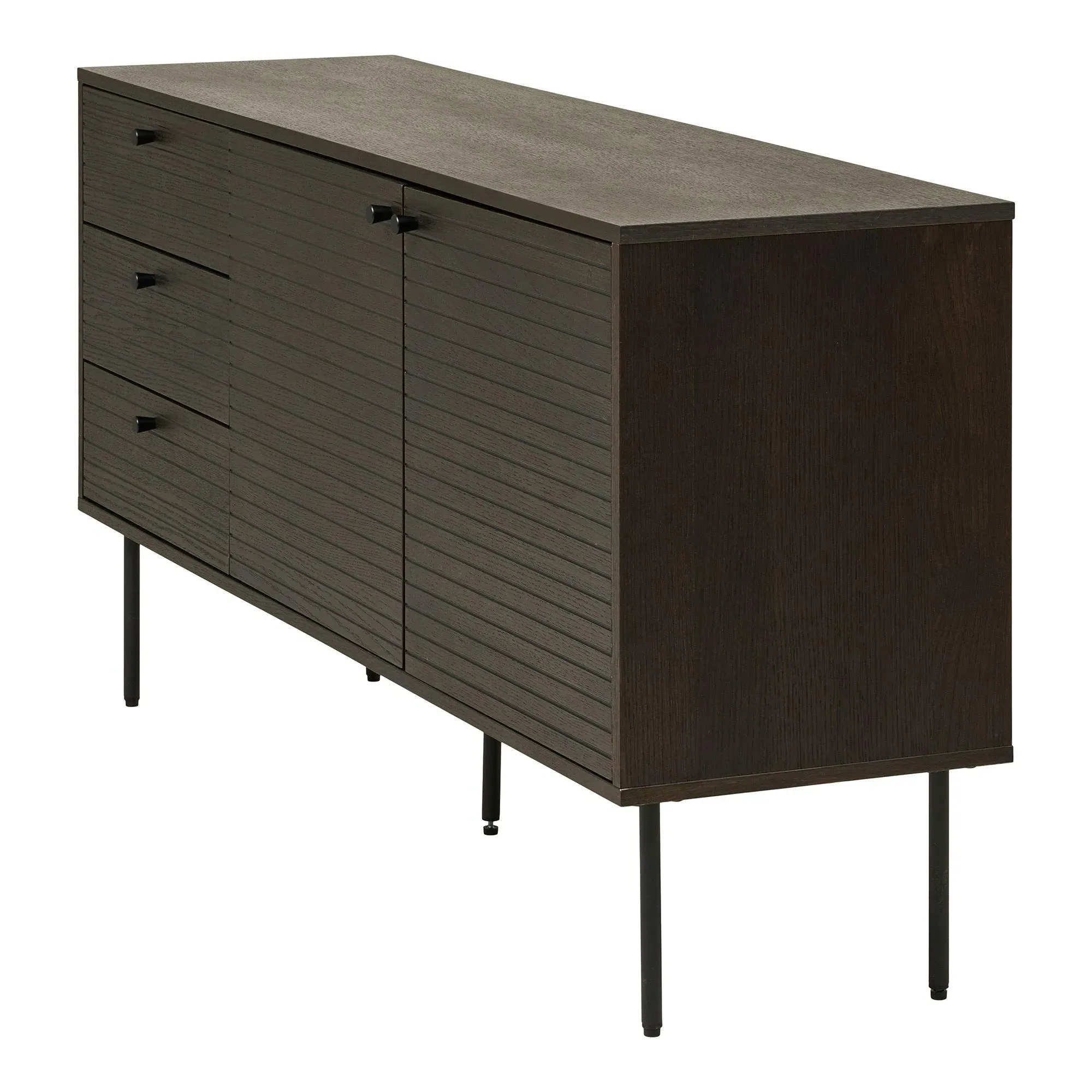 Kyoto 2 Door 3 Drawer Medium Sideboard - Smoked, Oak