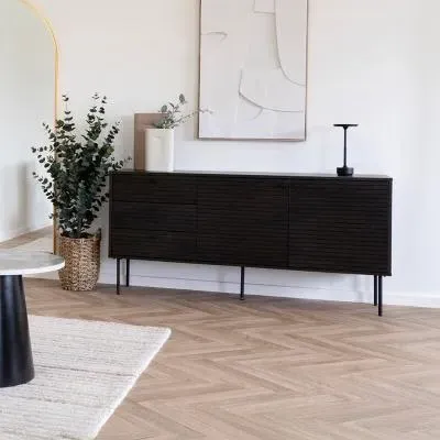 Kyoto 2 Door 3 Drawer Medium Sideboard - Smoked, Oak