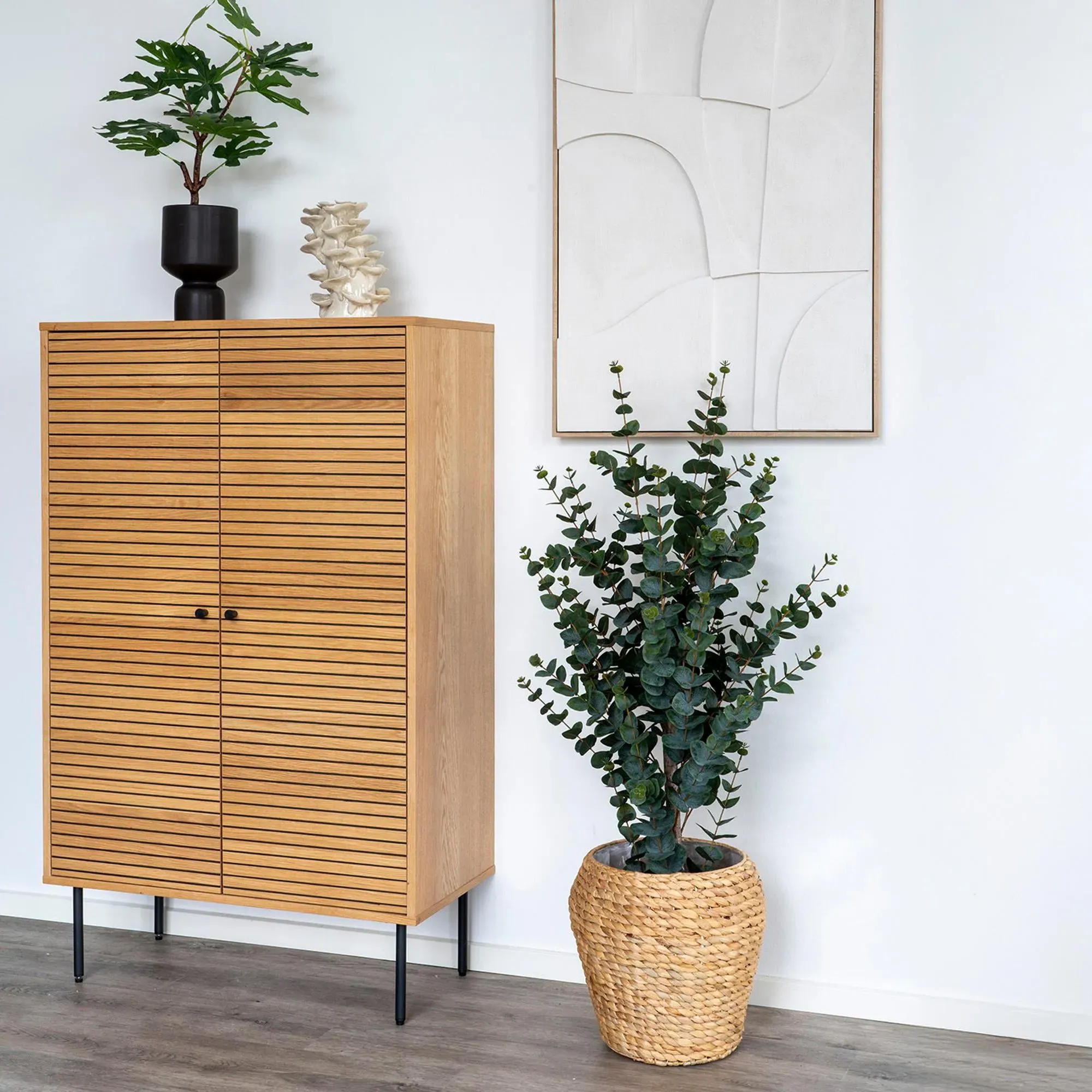 Kyoto 2 Door Hall Cabinet - Natural Oak