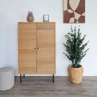Kyoto 2 Door Hall Cabinet - Natural Oak image