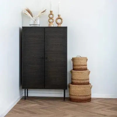 Kyoto 2 Door Hall Cabinet - Smoked Oak