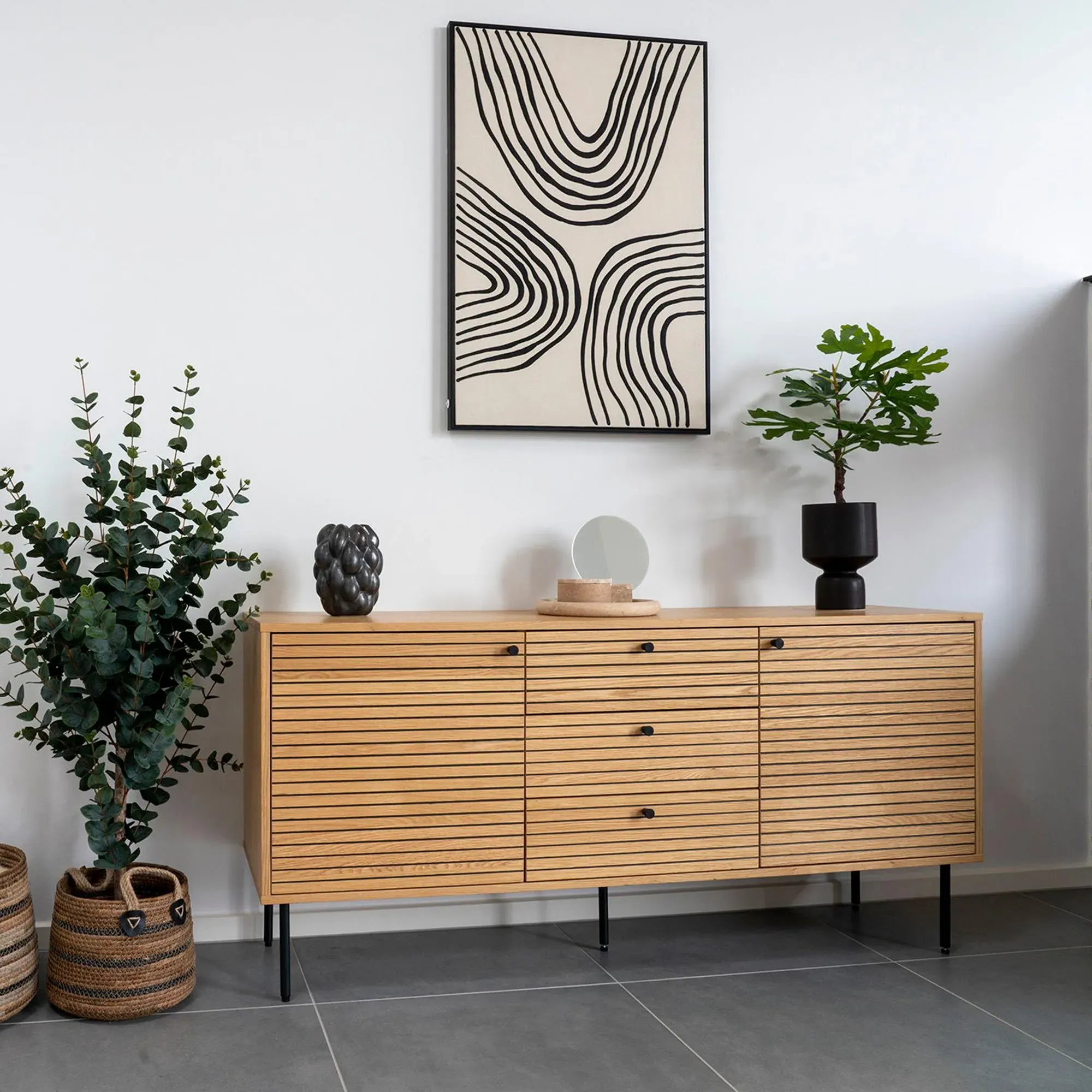 Kyoto 2 Door Medium Sideboard - Natural, Oak