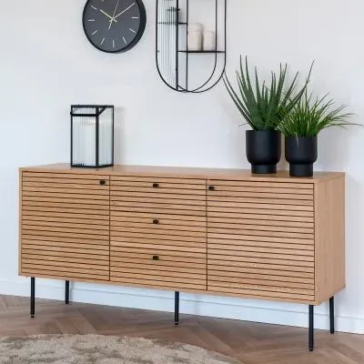 Kyoto 2 Door Medium Sideboard - Natural, Oak image