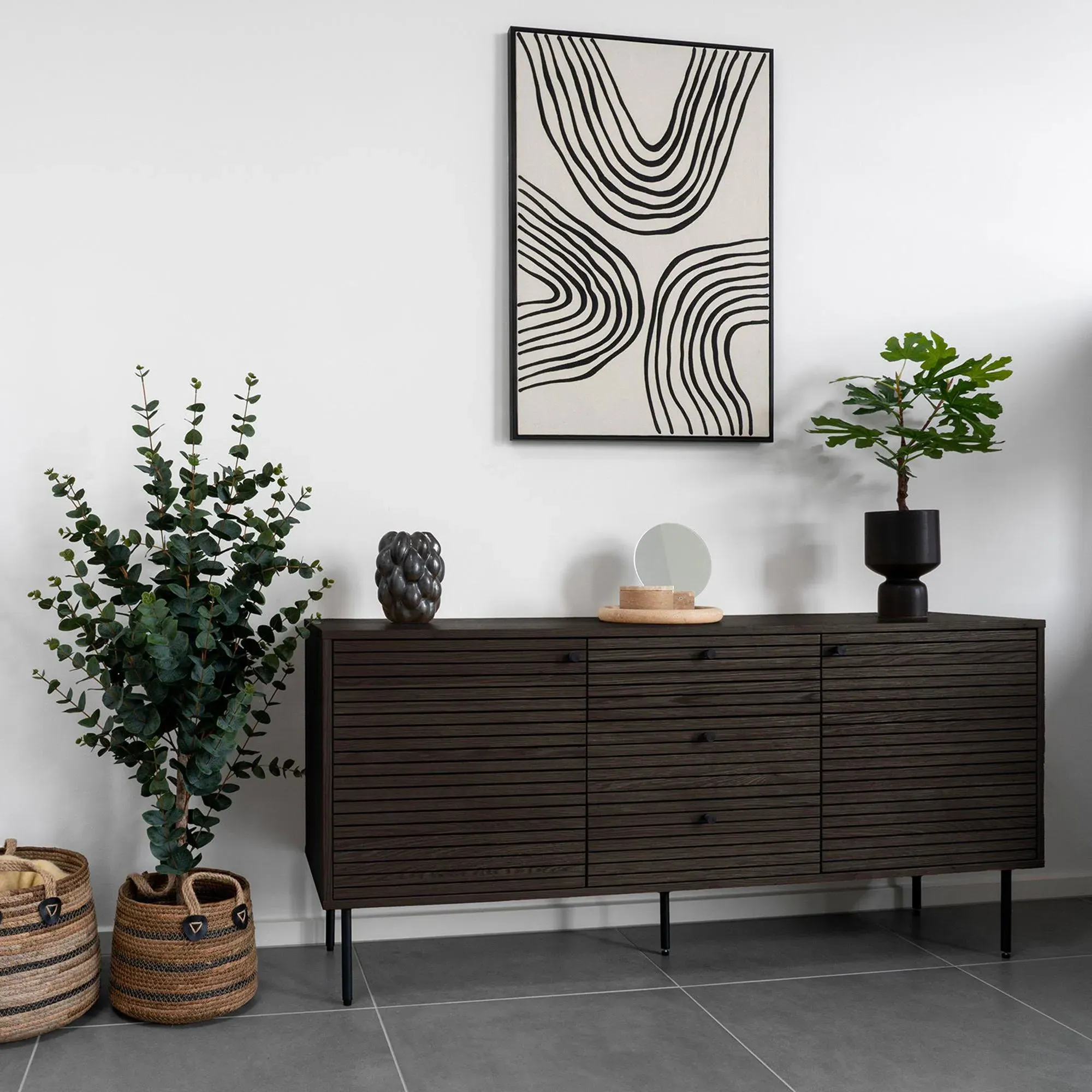 Kyoto 2 Door Medium Sideboard - Smoked, Oak