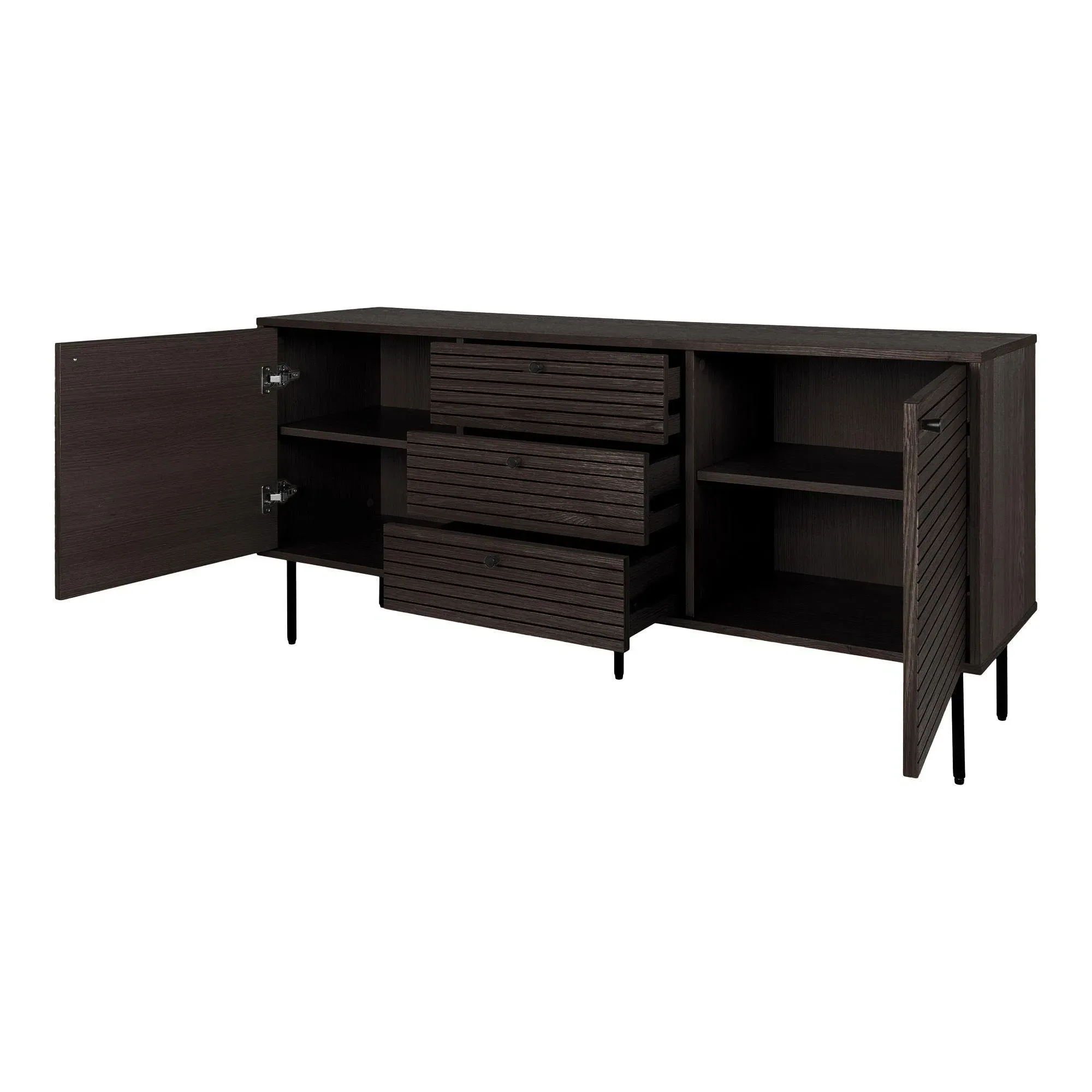 Kyoto 2 Door Medium Sideboard - Smoked, Oak