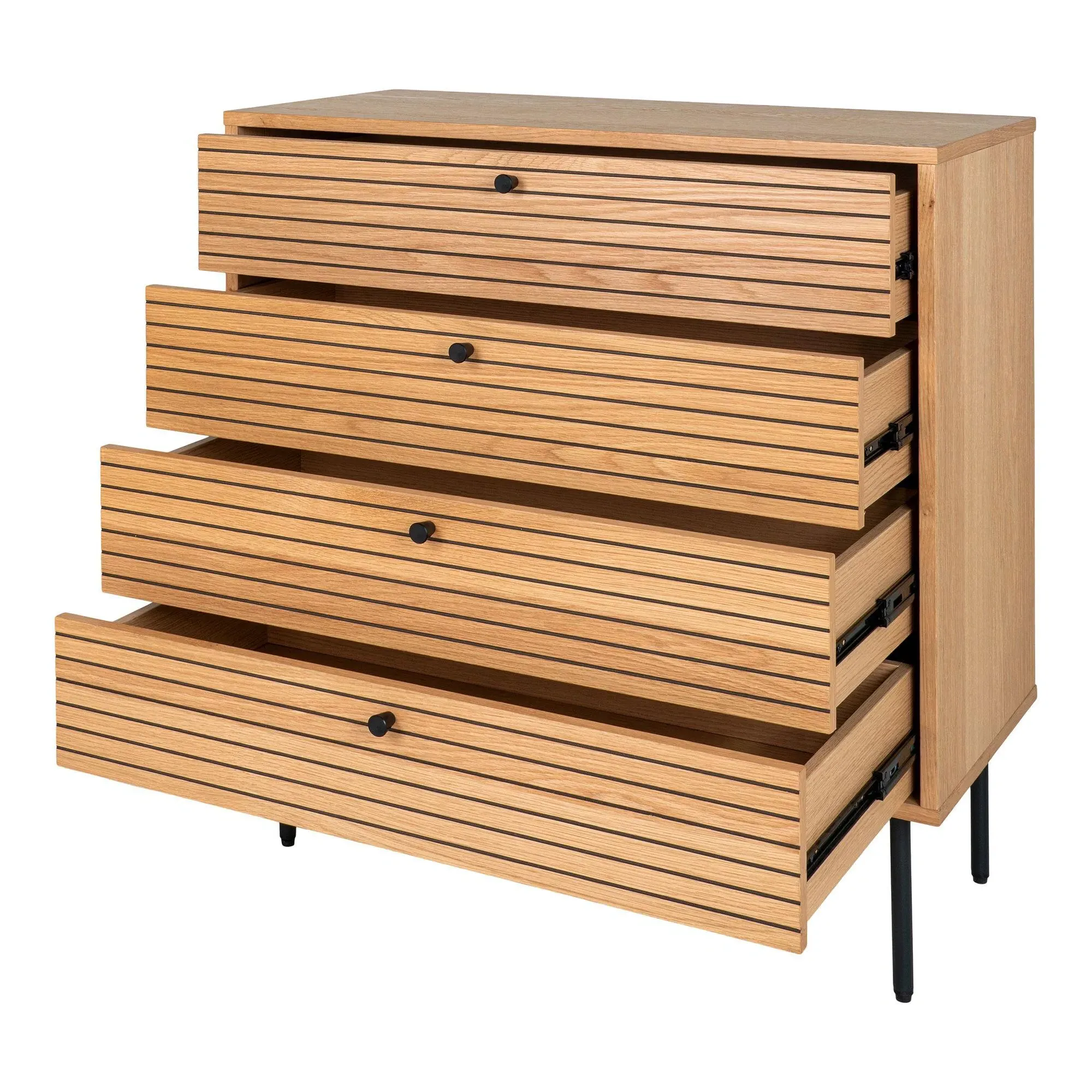 Kyoto 4 Drawer Chest - Natural Oak