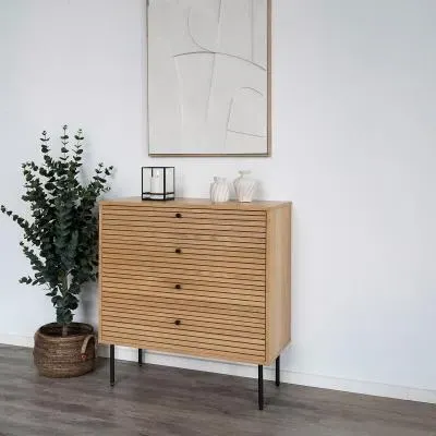 Kyoto 4 Drawer Chest - Natural Oak image