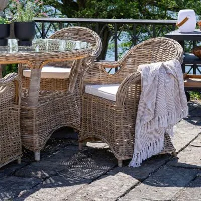 Larisa Rattan Garden Dining Armchair - Brown image