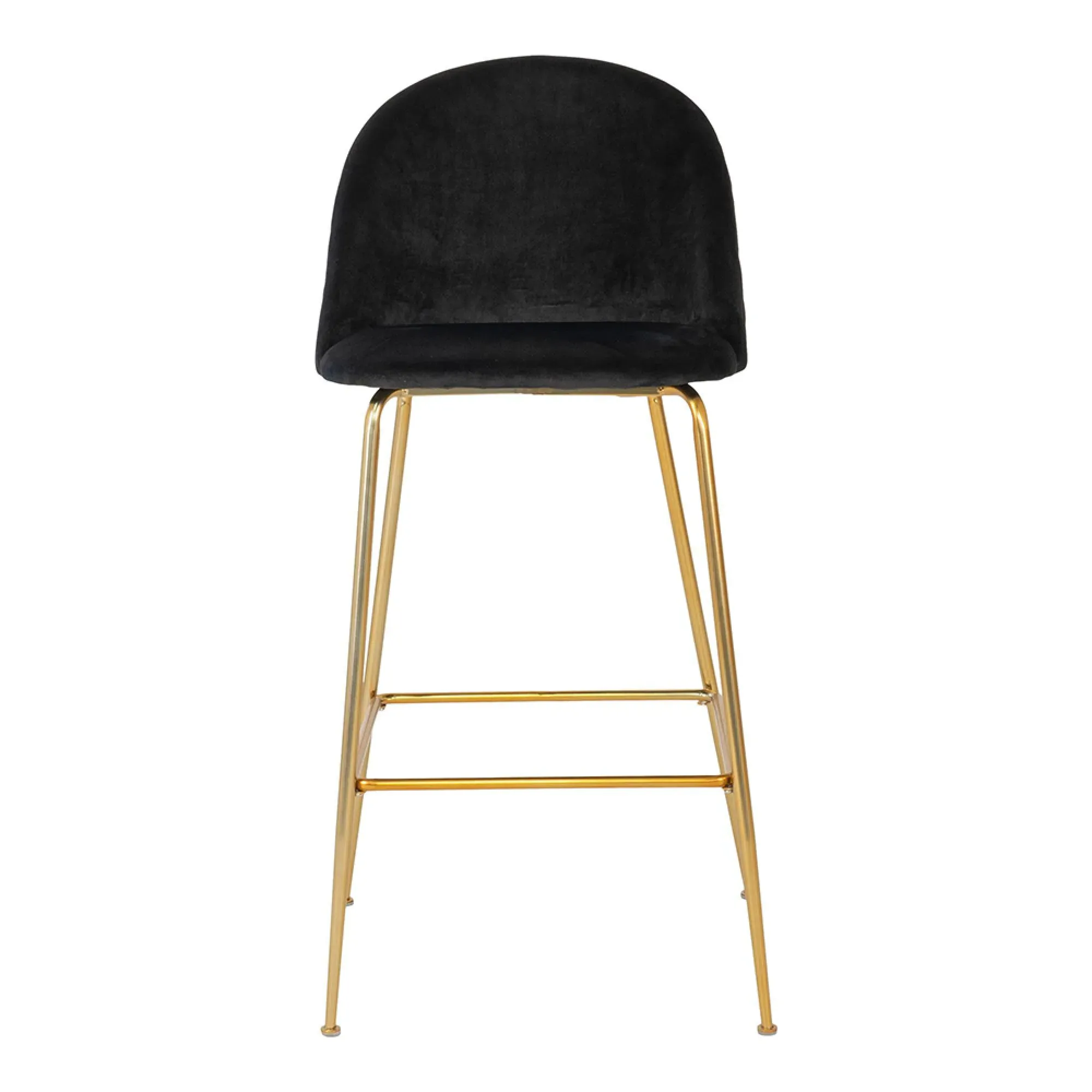 Lausanne Barstool Set of 2 - Black, Velvet