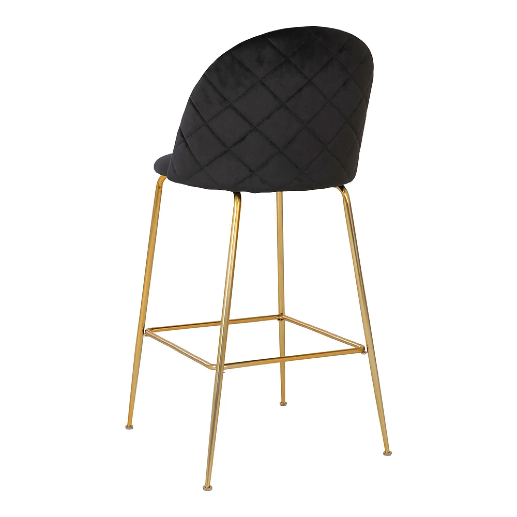 Lausanne Barstool Set of 2 - Black, Velvet