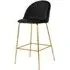 Lausanne Barstool Set of 2 - Black, Velvet