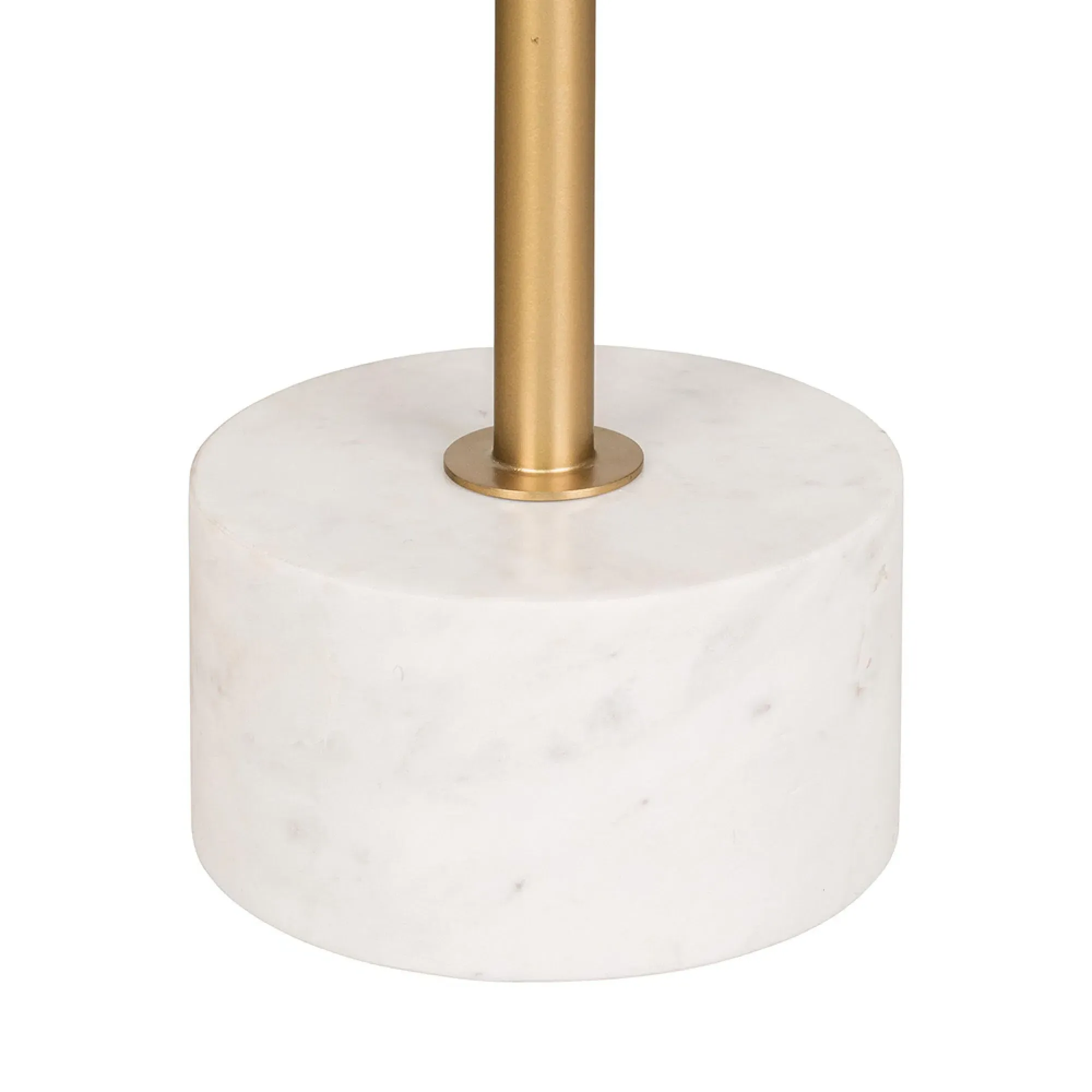 Lecco Round Side Table with Marble Base - Brass, Metal