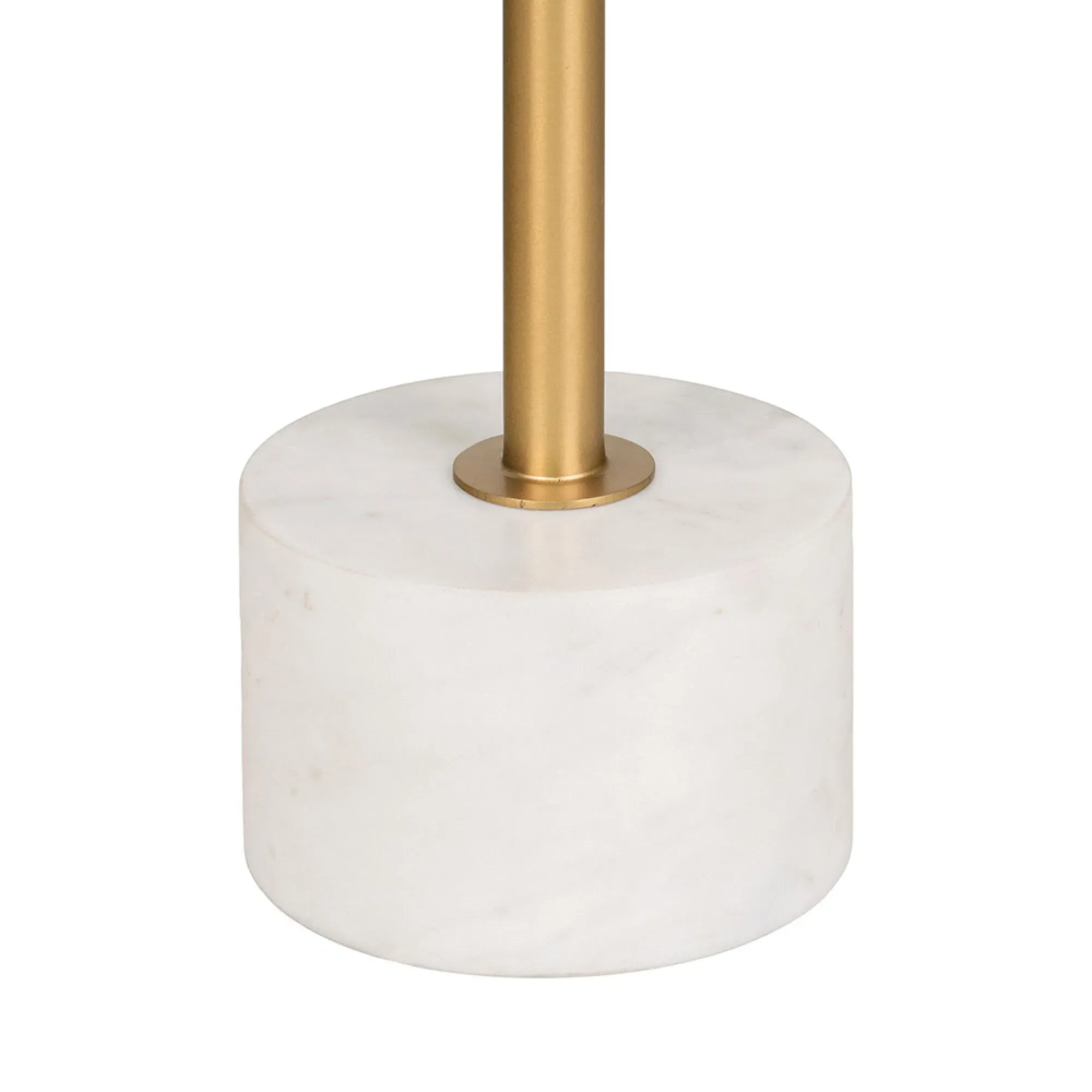 Lecco Round Side Table with Marble Base - Brass, Metal