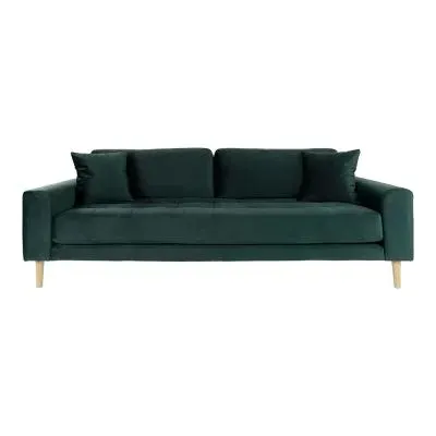 Lido 3-Seater Sofa - Dark Green, Fabric